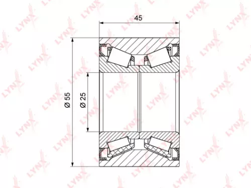 LYNXAUTO Wheel bearing, rear (WB-1204)
