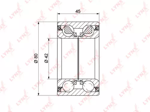 LYNXAUTO Wheel bearing, front (WB-1351)