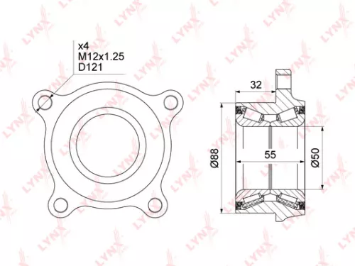 LYNXAUTO Wheel bearing, front (WB-1486)