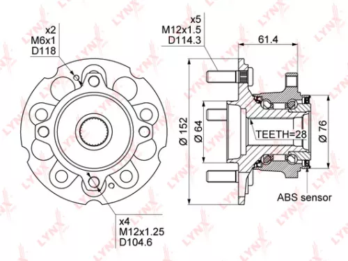 LYNXAUTO Wheel Hub (WH-1080)